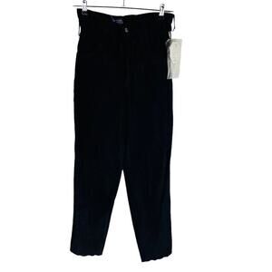 Vintage New Don't Stop Womans Sz Medium Black Suede Leather Pants NWT